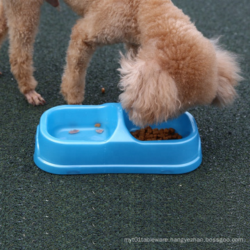 Double Plastic Bowls Puppy Food Cups Dog Bowl